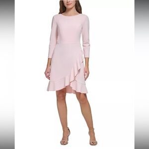 NWT Tommy Hilfiger Sz 8 Women’s Light Pink Midi Ruffled Shift Dress Ret $99!